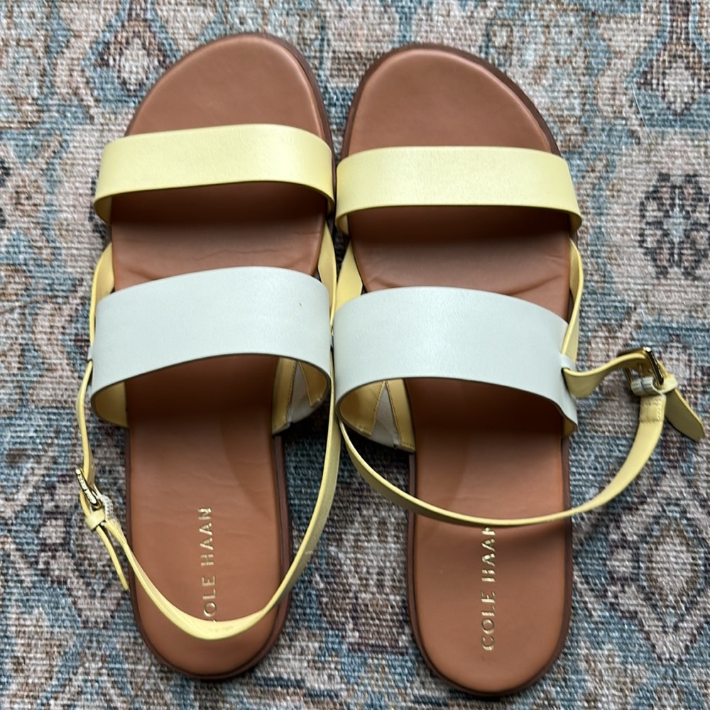 Cole Haan Yellow and Cream Minimalist Sandals - Picture 2 of 4